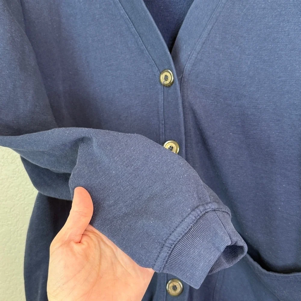 Vintage Classic Navy Blue Cardigan Sweater Size XLarge
